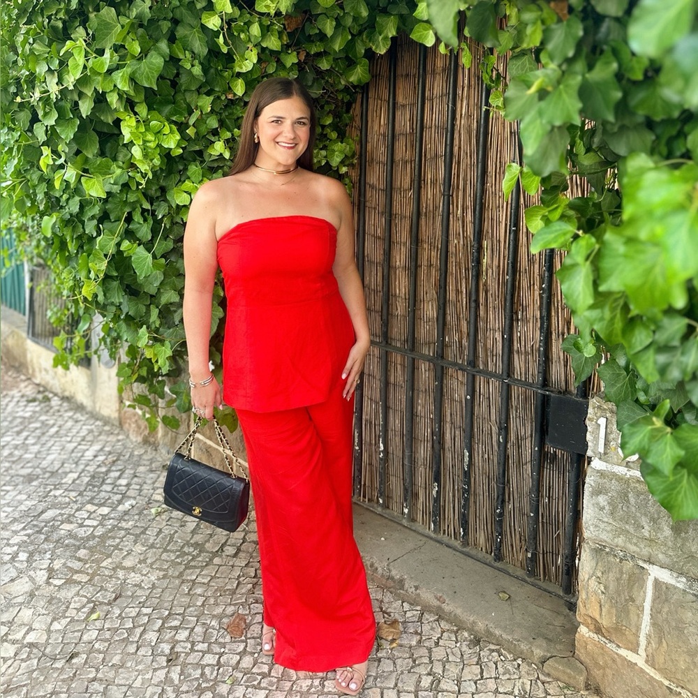 Strapless Red Two-Piece Set